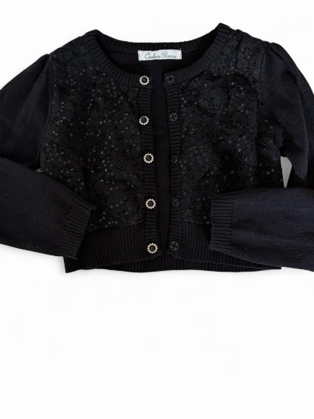 Couture Princess Black Sequin 3T Cardigan